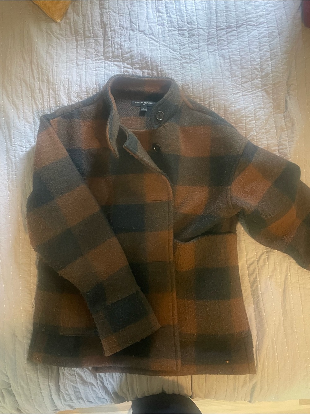 Banana Republic black and brown flannel jacket